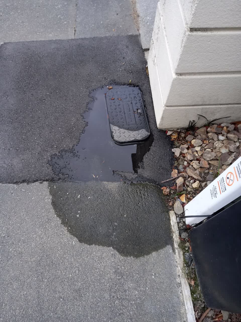 The photograph attached to this water leak report
