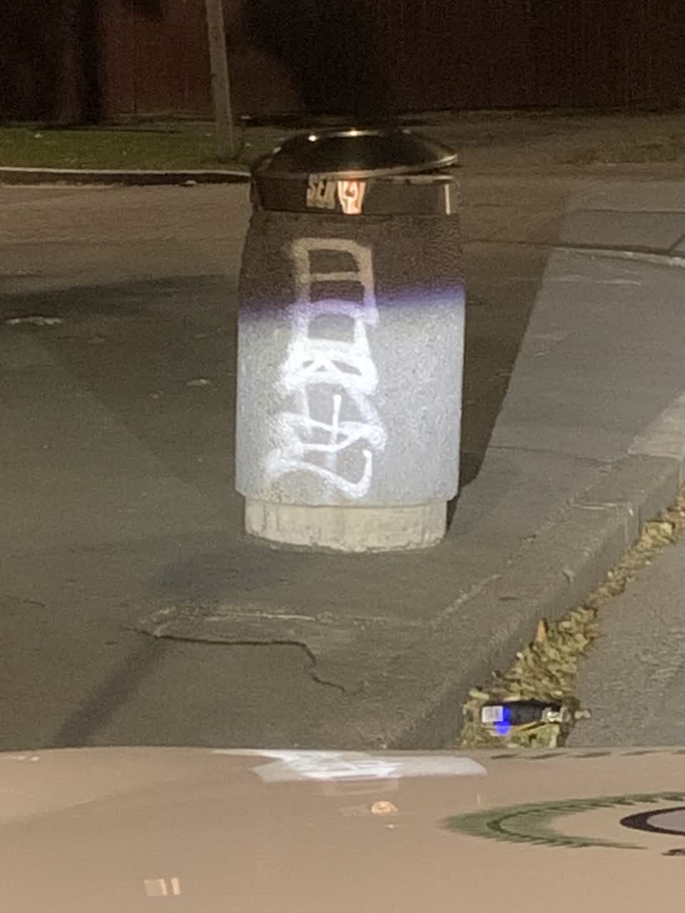 The photograph attached to this graffiti report