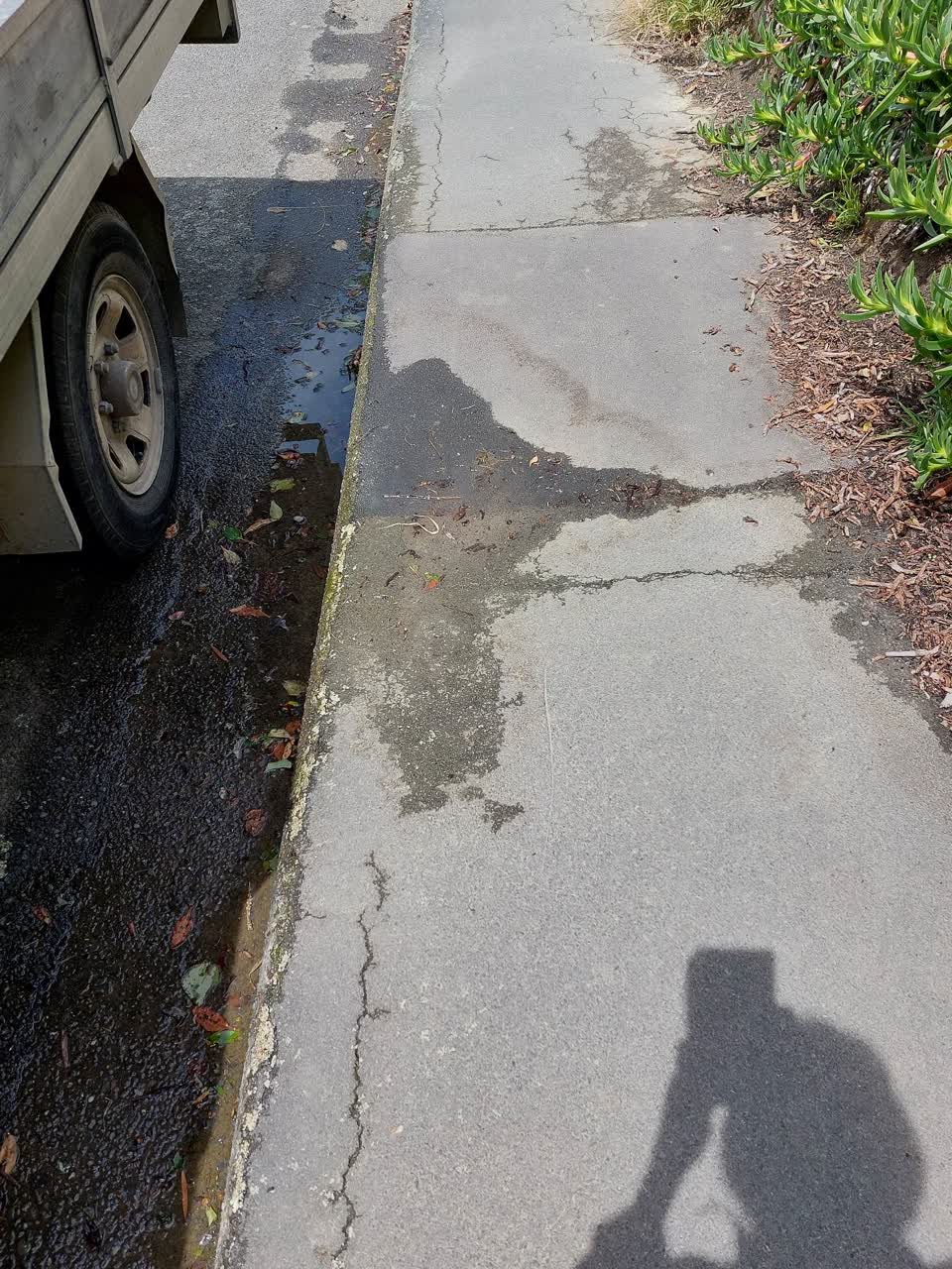 The photograph attached to this water leak report
