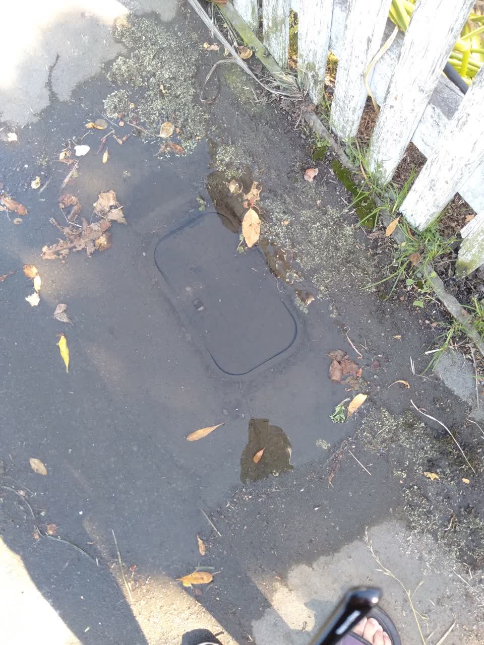 The photograph attached to this water leak report