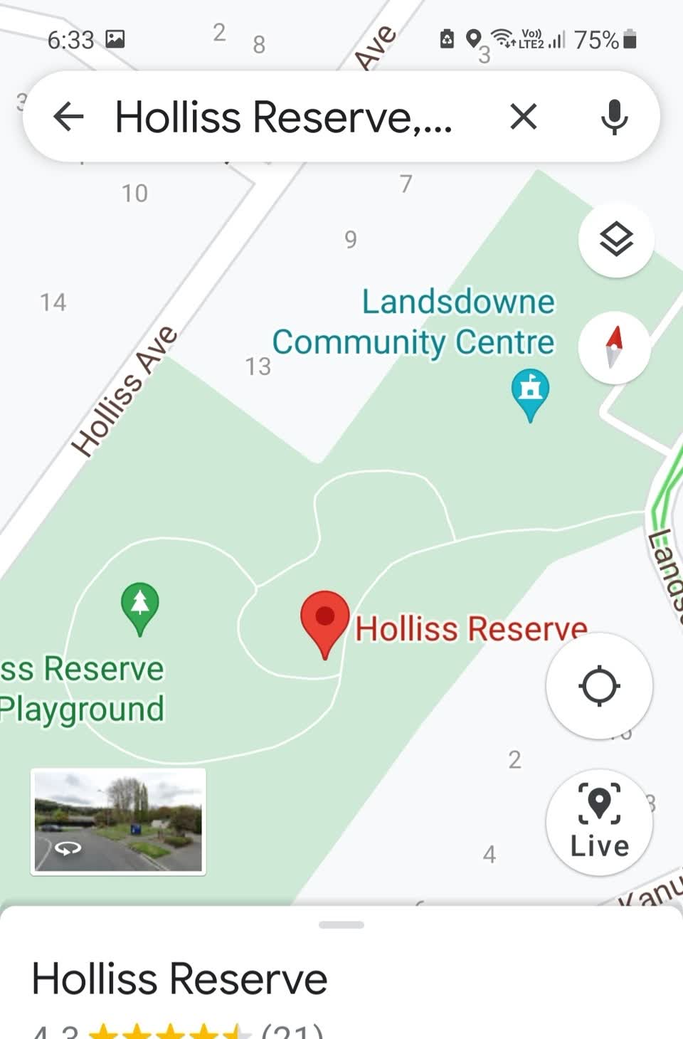 The photograph attached to this parks report
