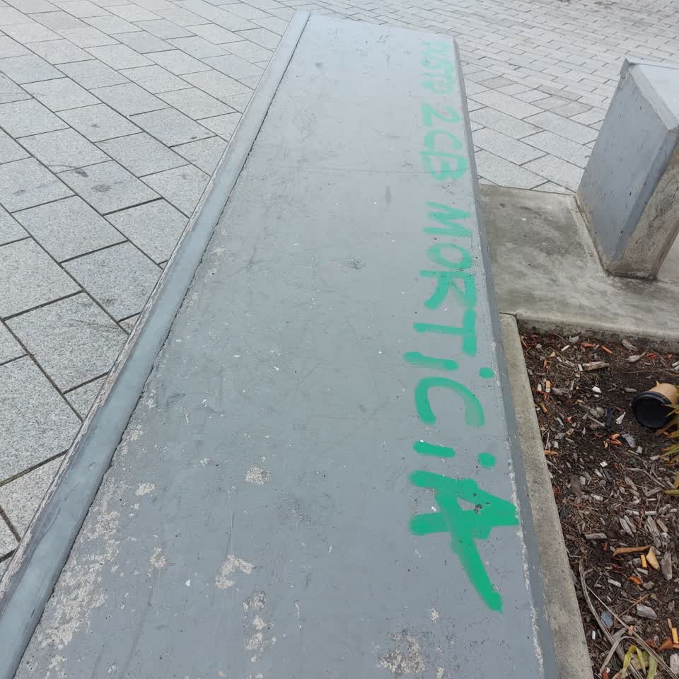 The photograph attached to this graffiti report