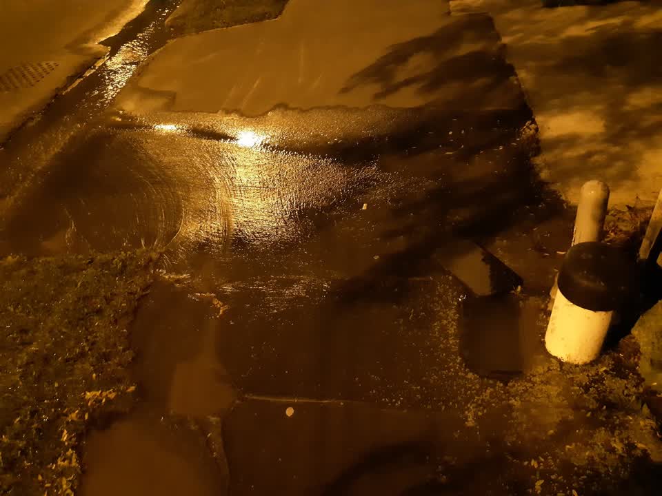 The photograph attached to this water leak report