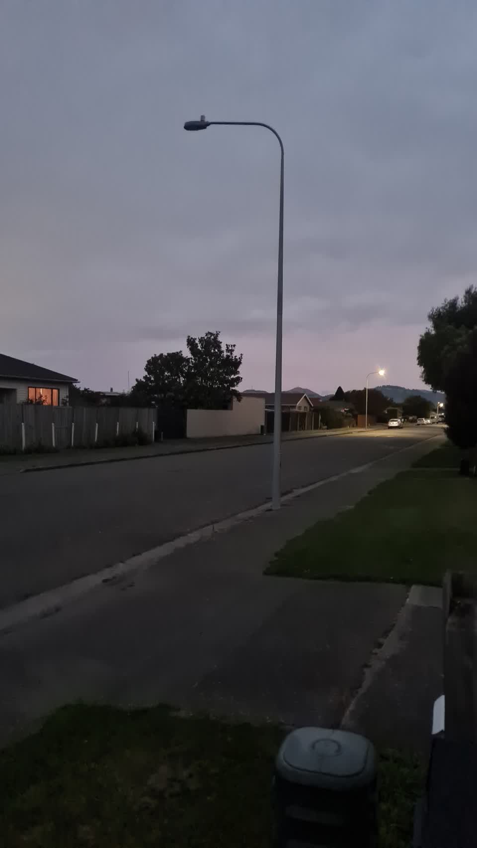 The photograph attached to this street light outage report
