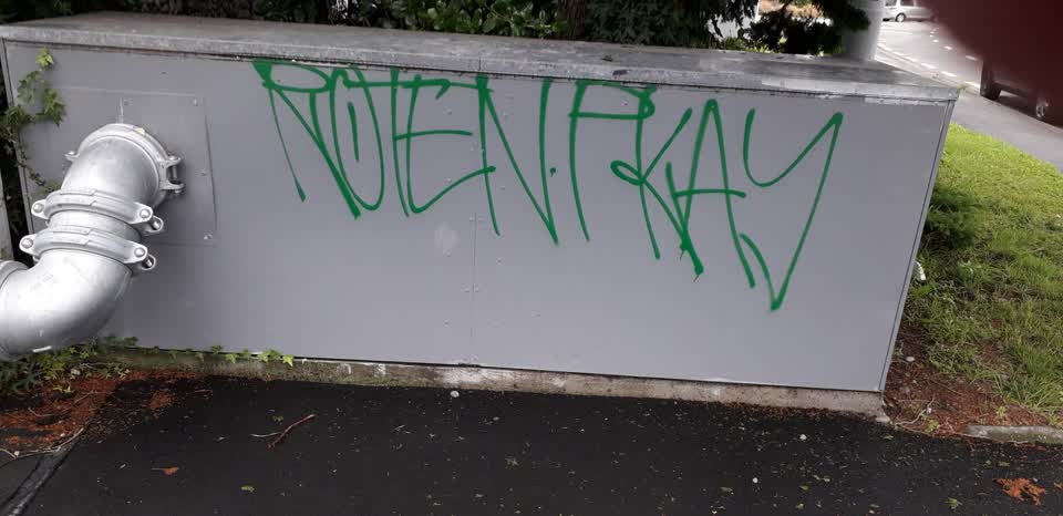 The photograph attached to this graffiti report