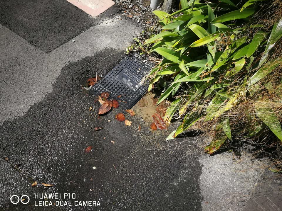 The photograph attached to this water leak report