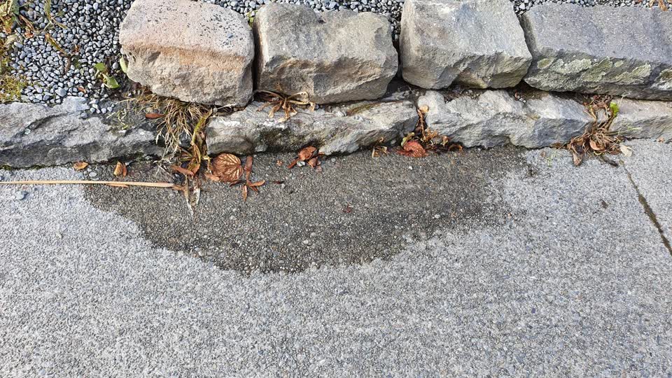 The photograph attached to this water leak report