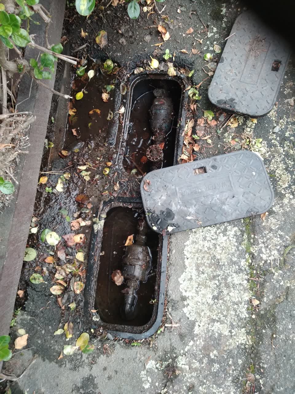 The photograph attached to this water leak report