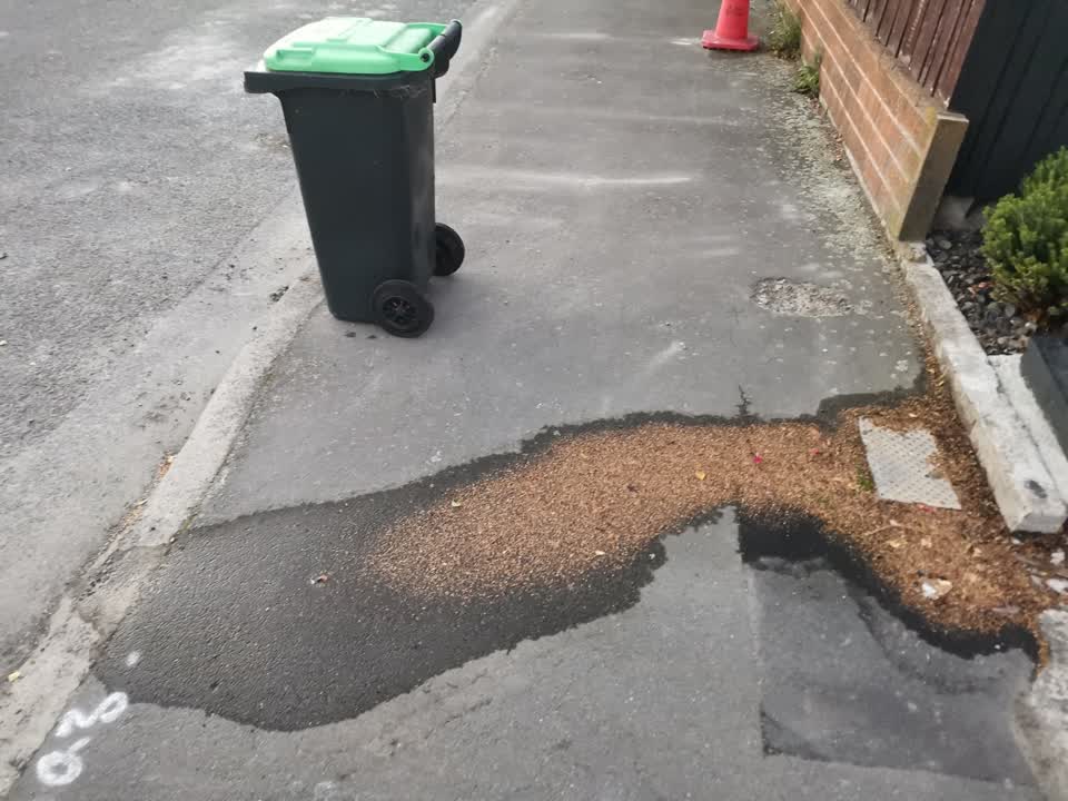 The photograph attached to this water leak report