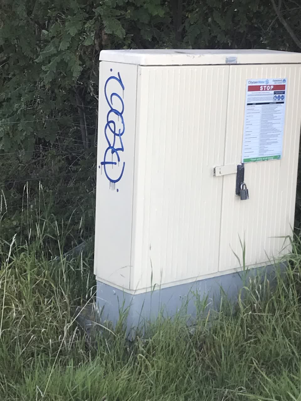 The photograph attached to this graffiti report