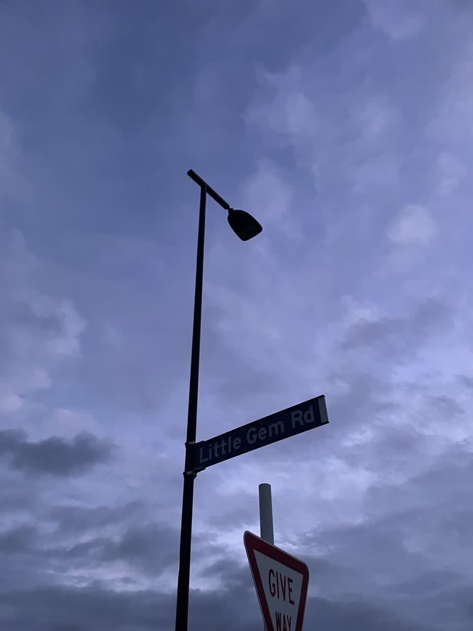 The photograph attached to this street light outage report