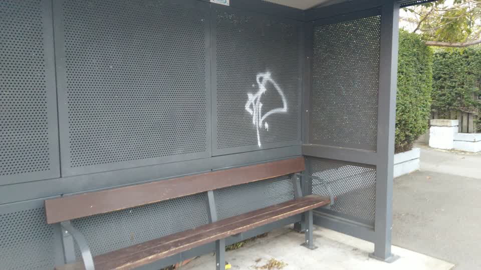 The photograph attached to this graffiti report