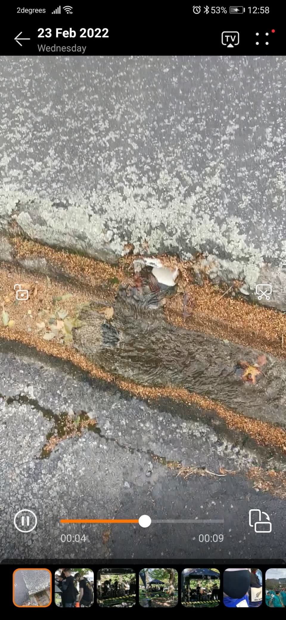 The photograph attached to this water leak report