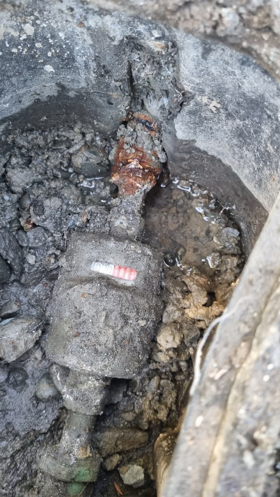 The photograph attached to this water leak report