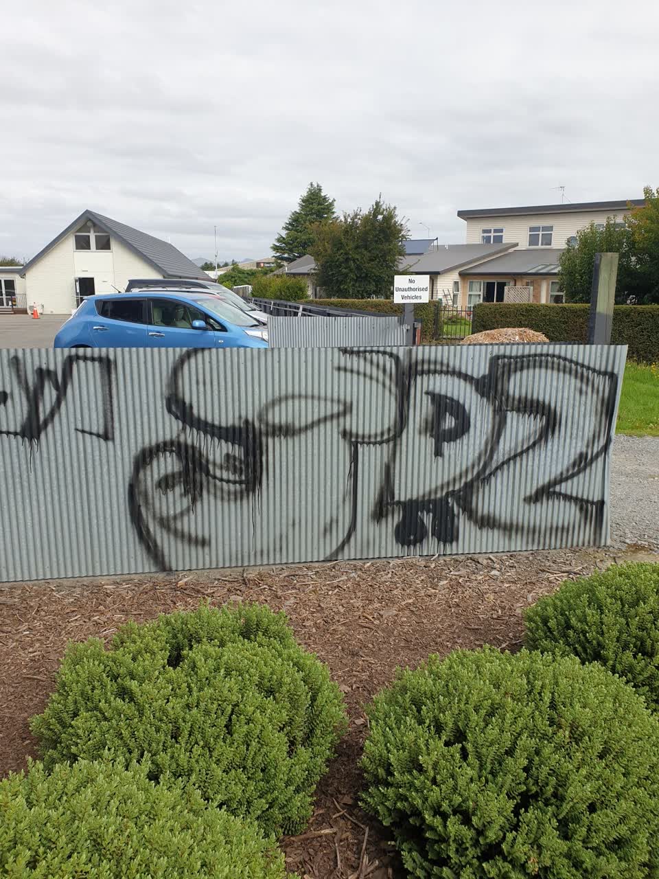 The photograph attached to this graffiti report