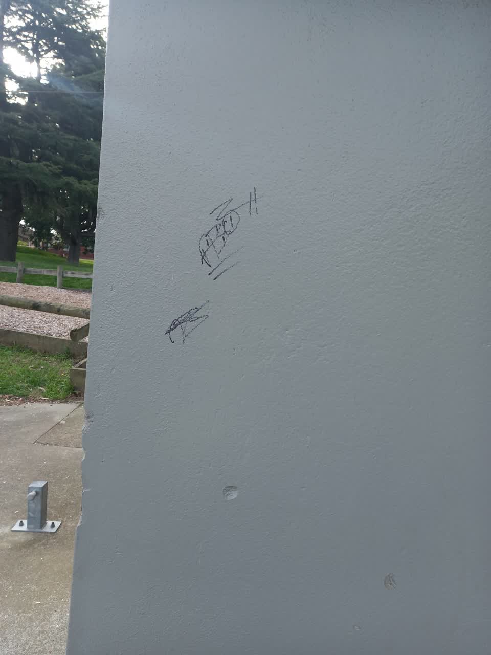 The photograph attached to this graffiti report