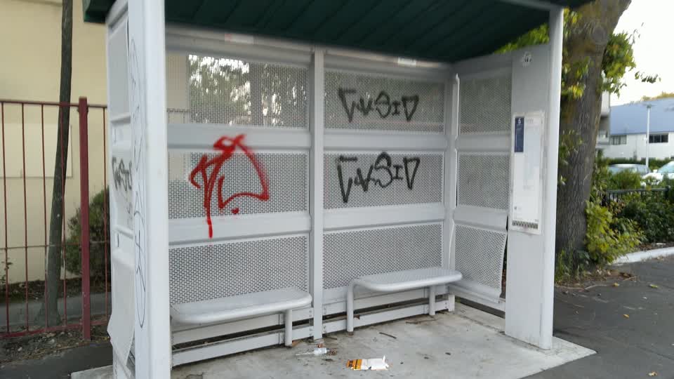 The photograph attached to this graffiti report