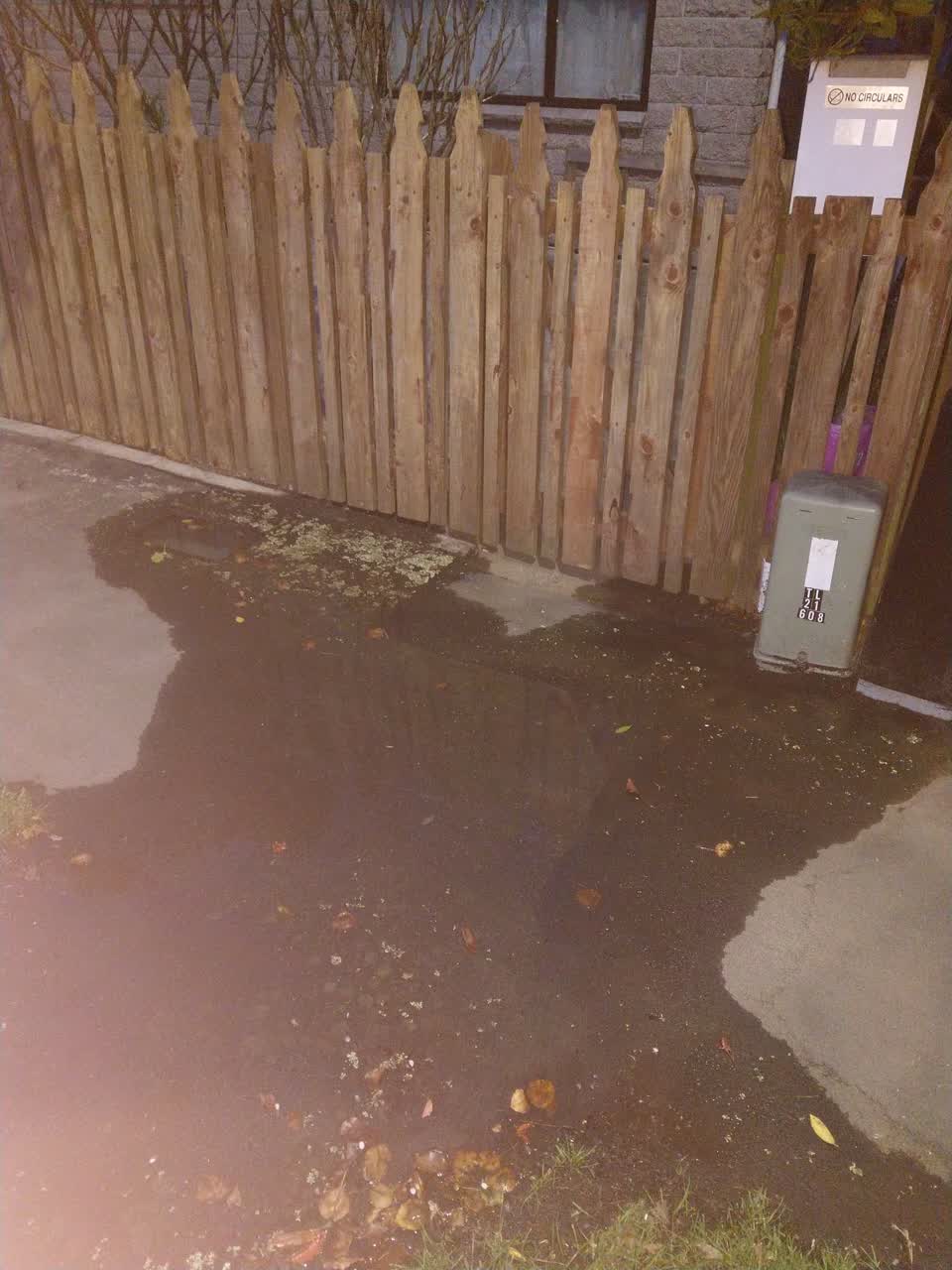 The photograph attached to this water leak report