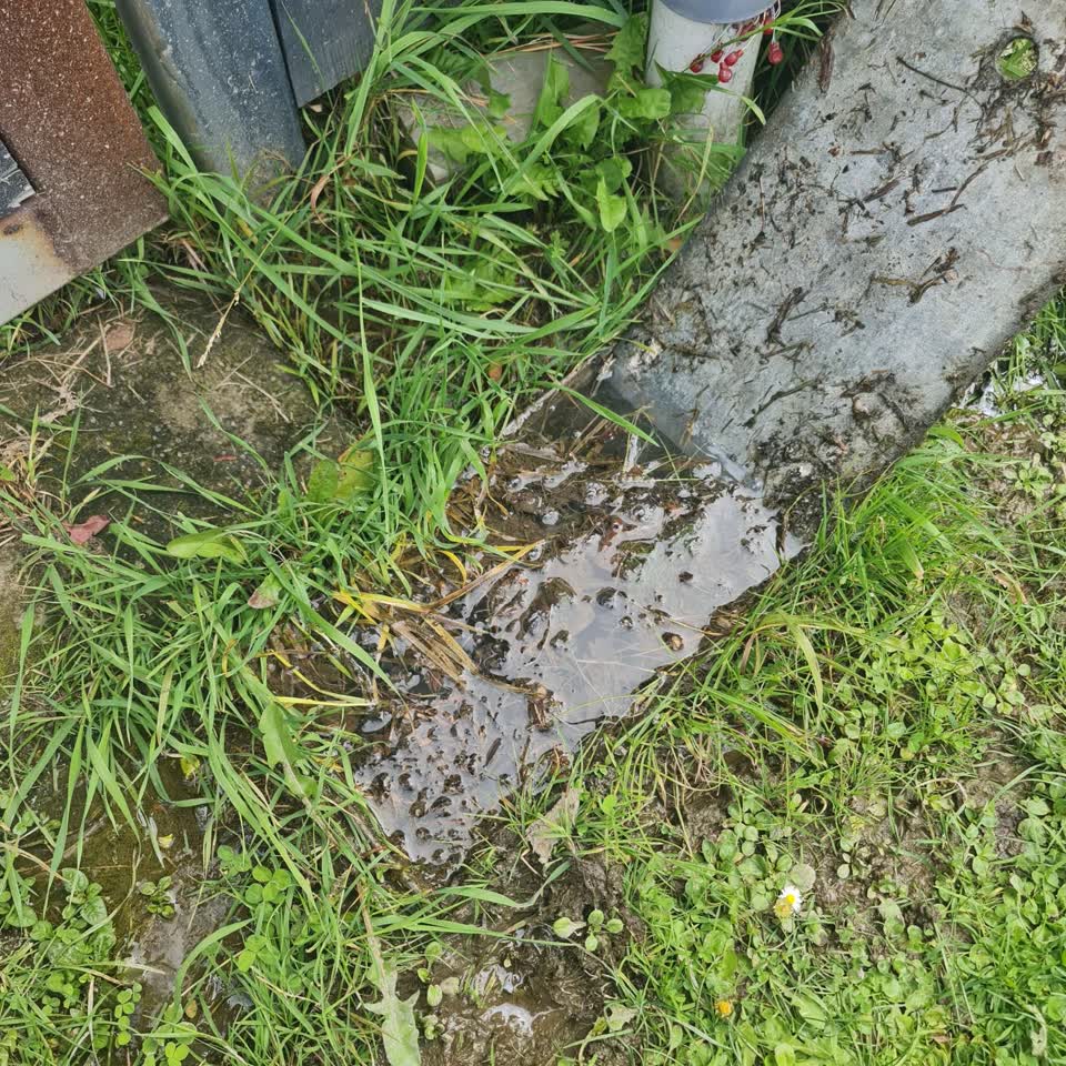 The photograph attached to this water leak report