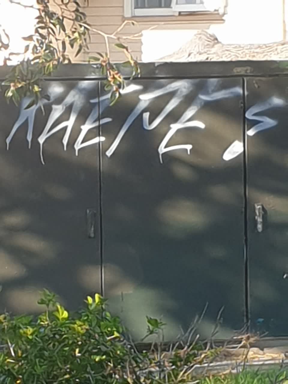 The photograph attached to this graffiti report