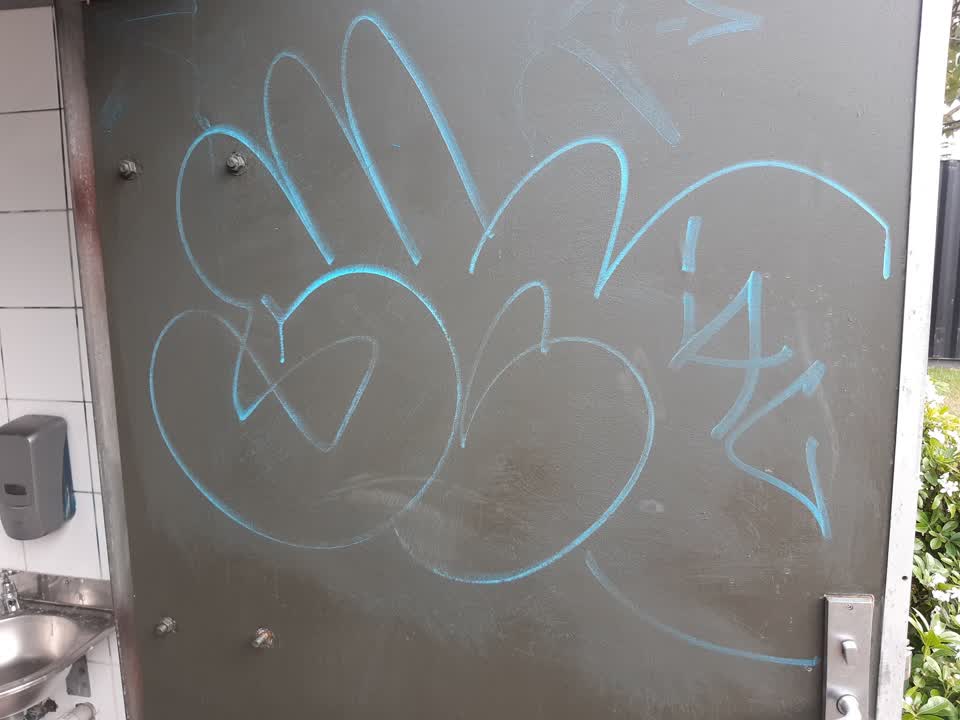 The photograph attached to this graffiti report