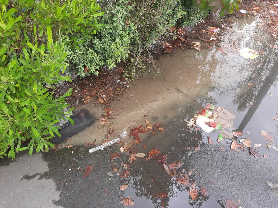 The photograph attached to this water leak report