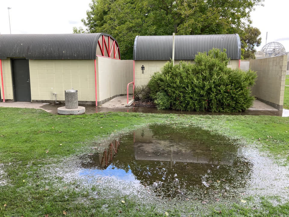 The photograph attached to this water leak report