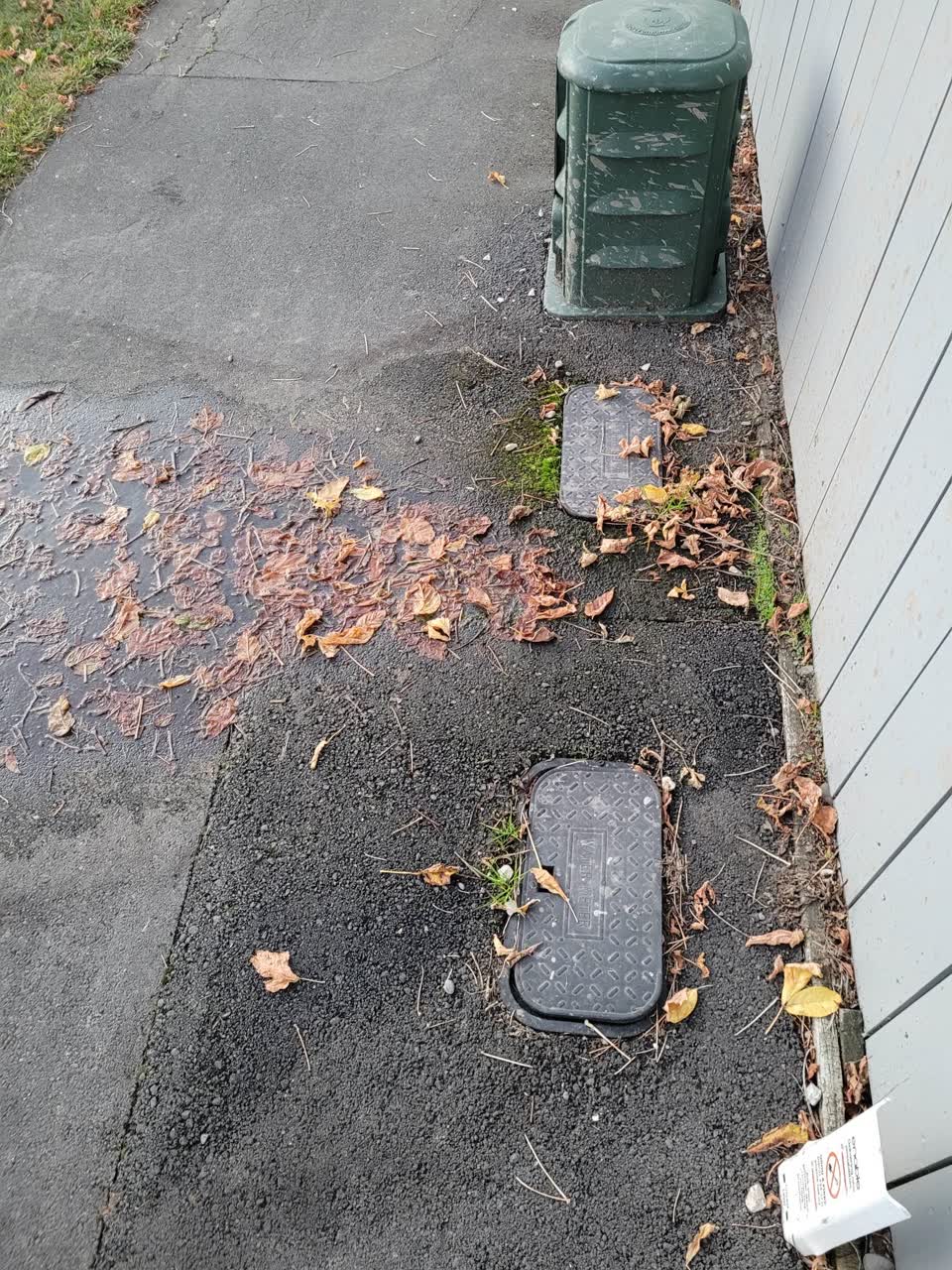 The photograph attached to this water leak report