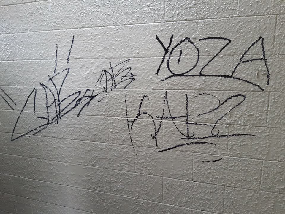 The photograph attached to this graffiti report