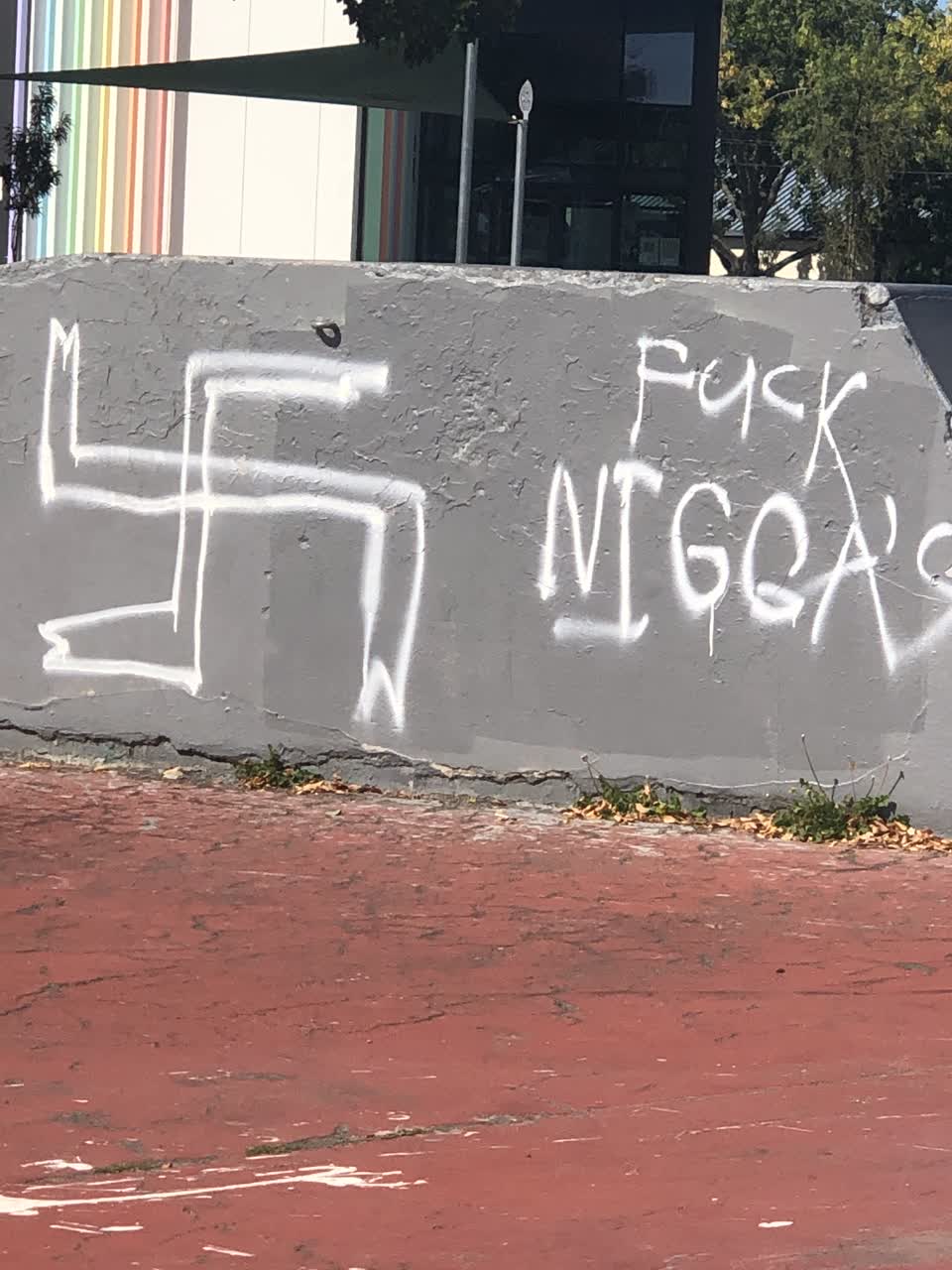 The photograph attached to this graffiti report