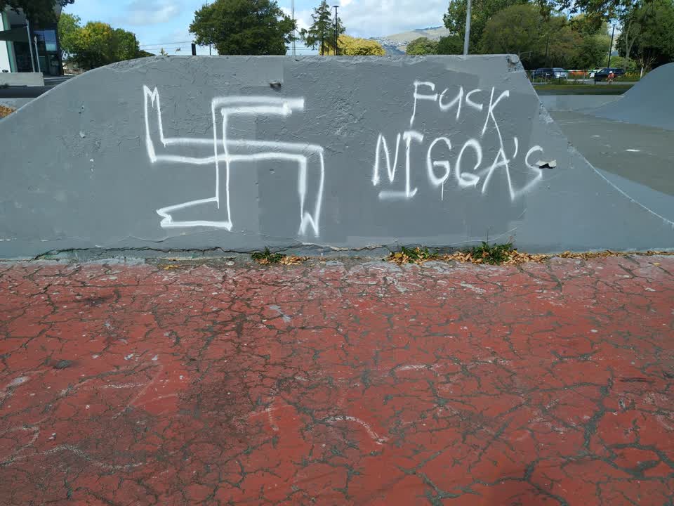 The photograph attached to this graffiti report