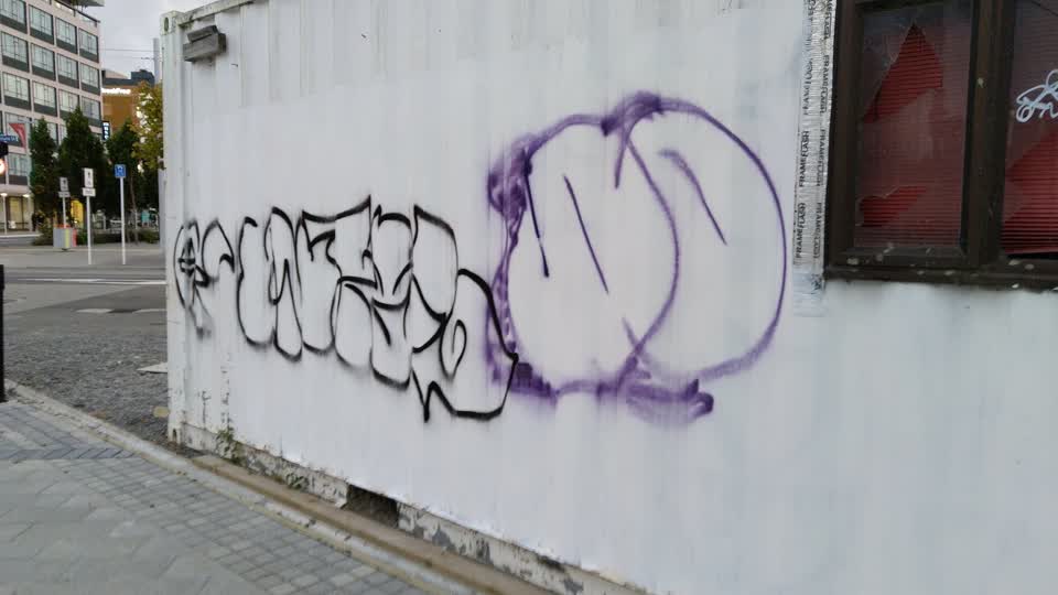 The photograph attached to this graffiti report