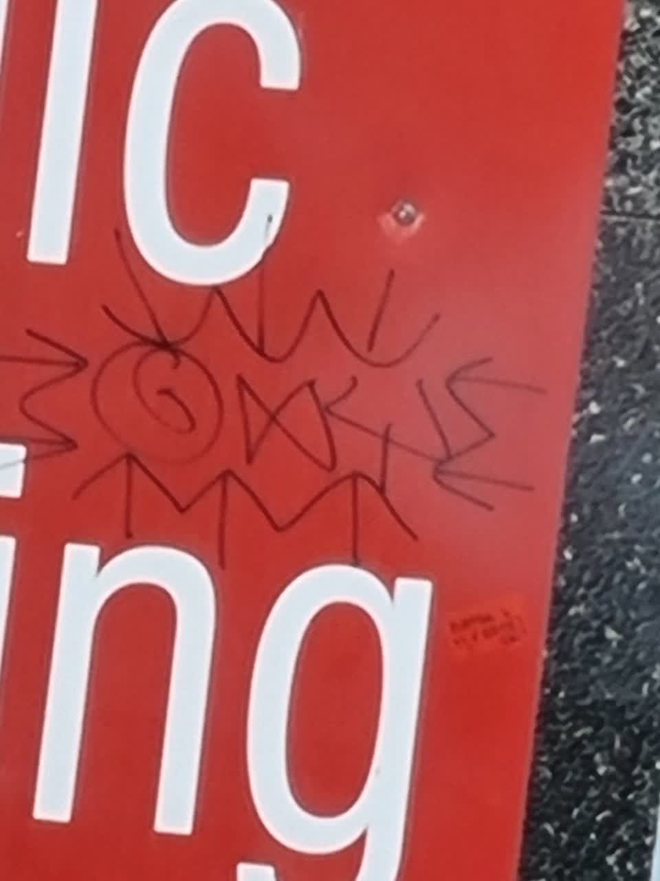 The photograph attached to this graffiti report