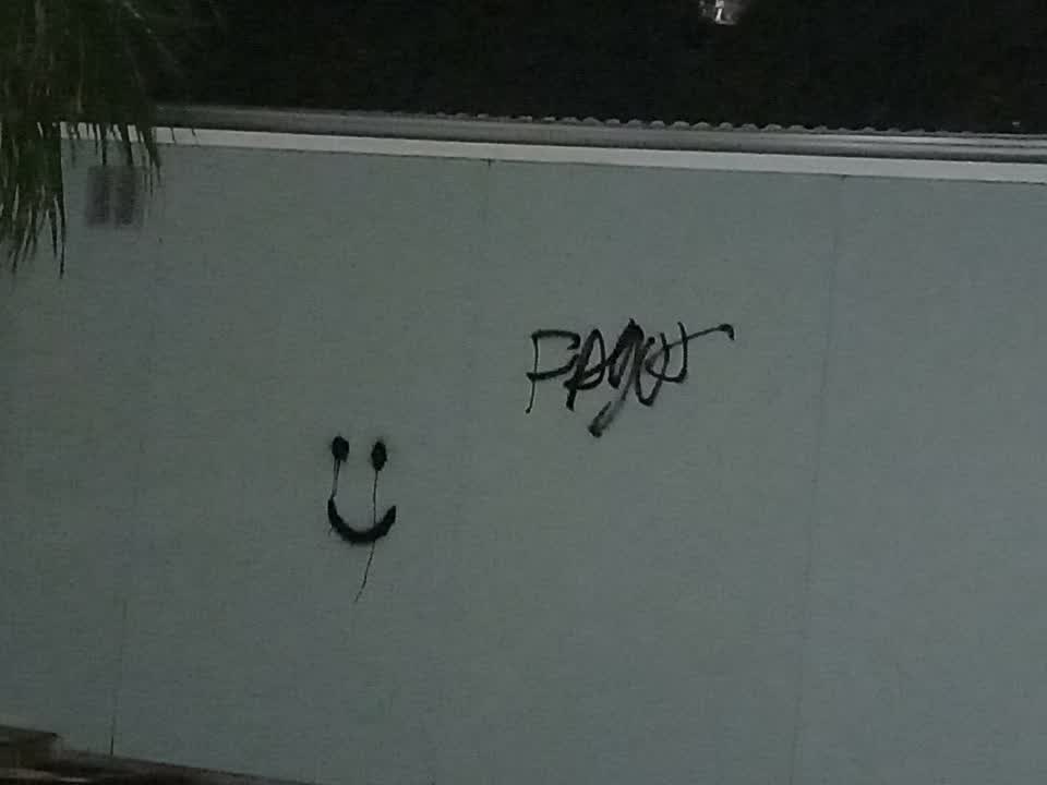 The photograph attached to this graffiti report
