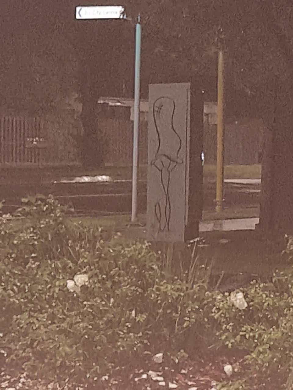The photograph attached to this graffiti report
