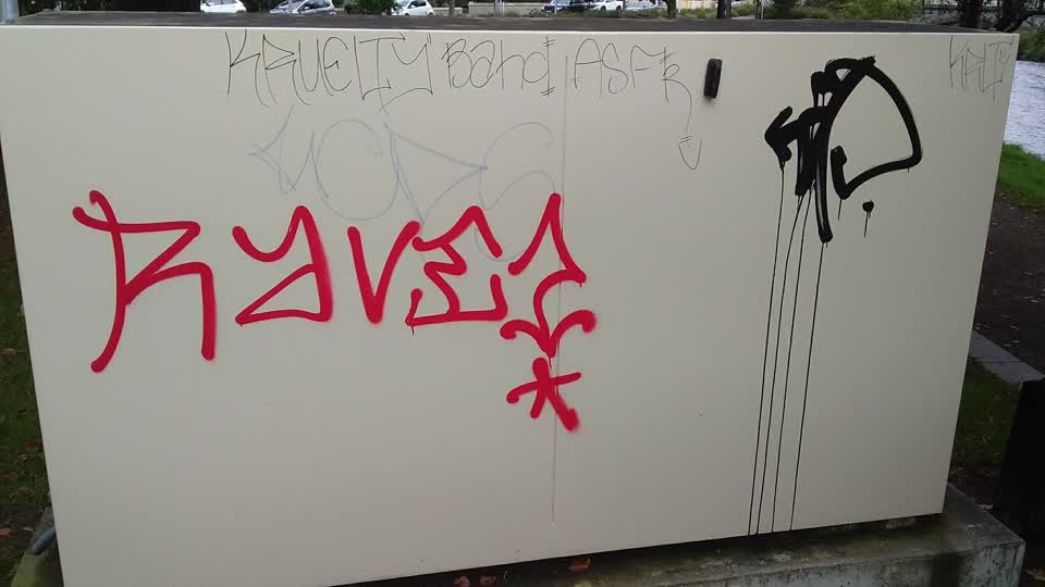 The photograph attached to this graffiti report