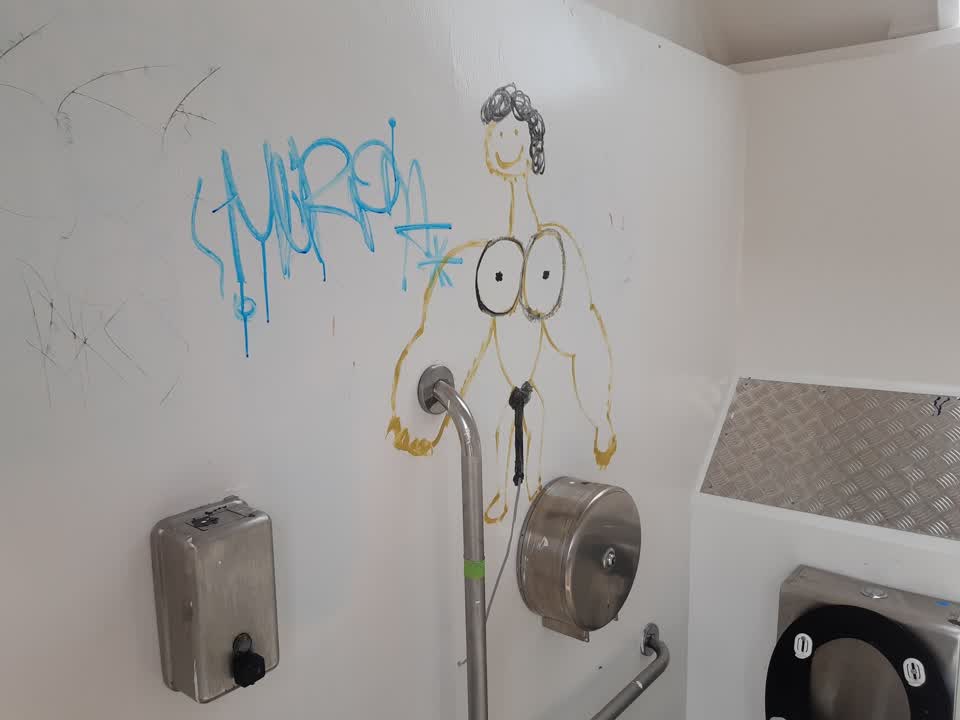 The photograph attached to this graffiti report
