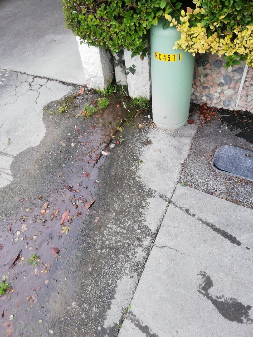 The photograph attached to this water leak report
