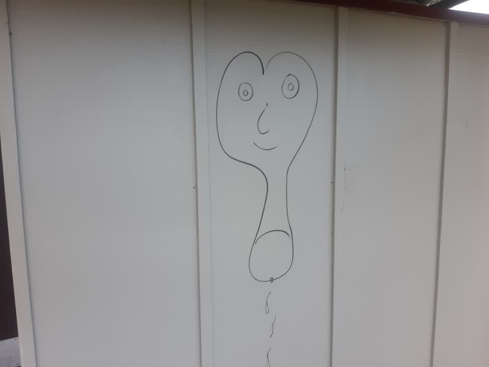 The photograph attached to this graffiti report