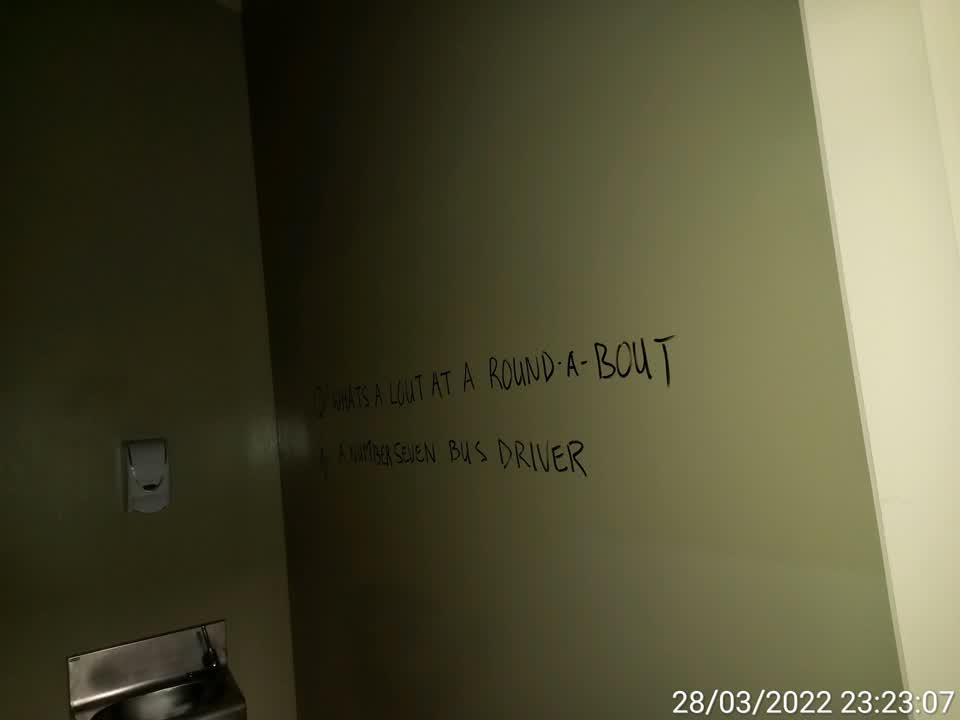 The photograph attached to this graffiti report