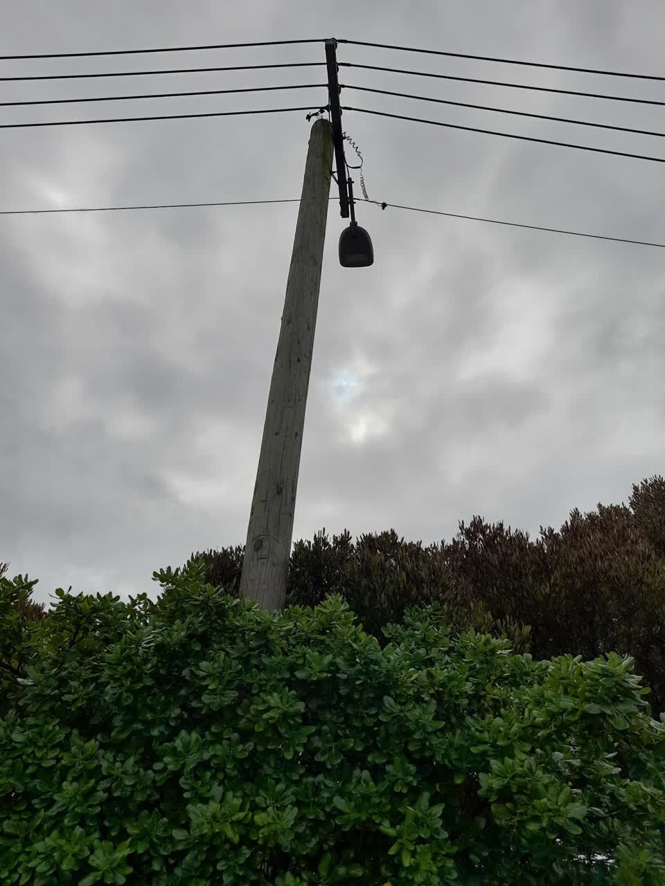 The photograph attached to this street light outage report