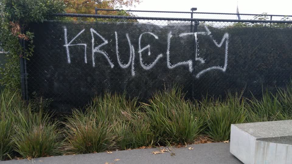 The photograph attached to this graffiti report