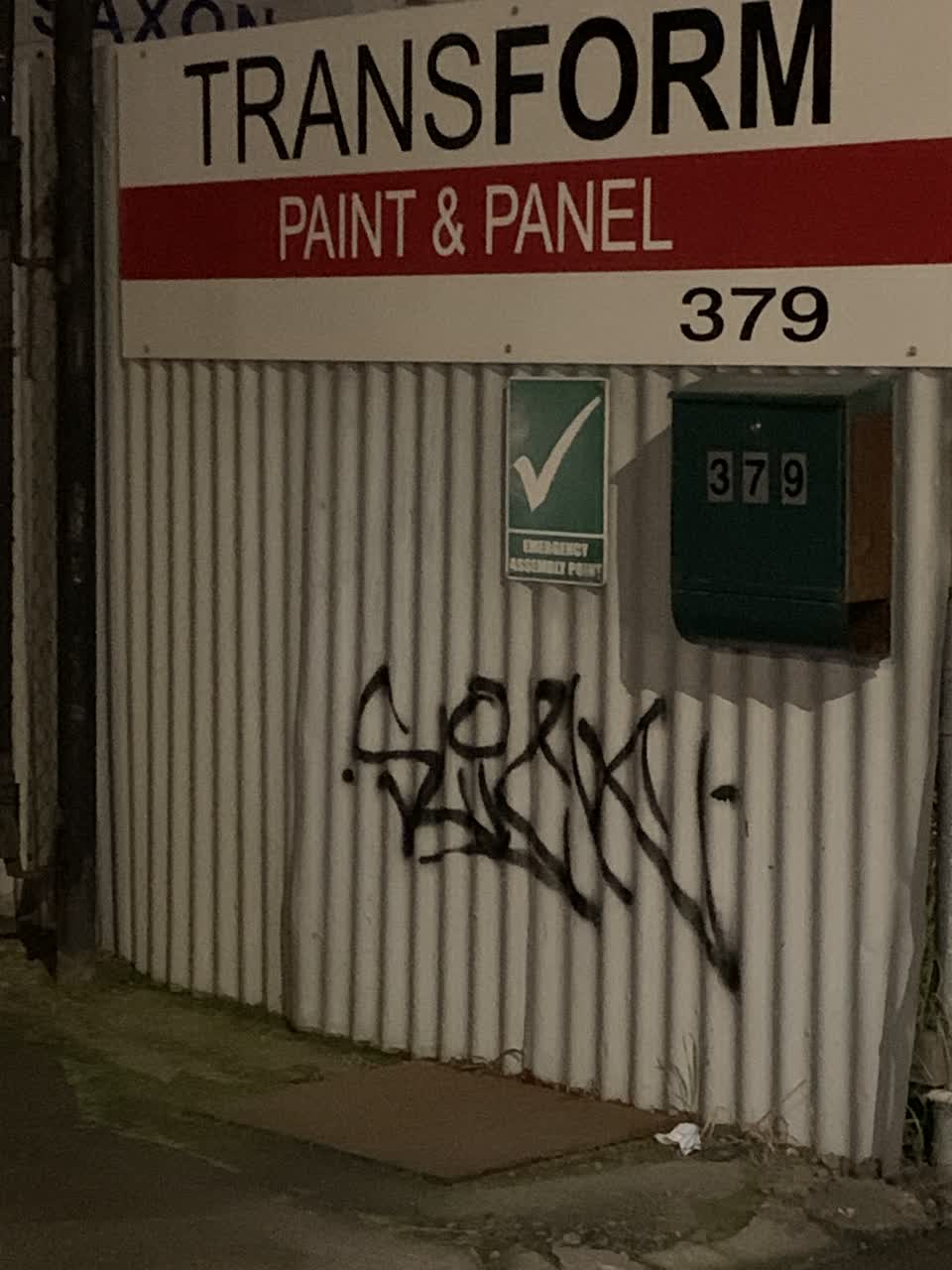 The photograph attached to this graffiti report