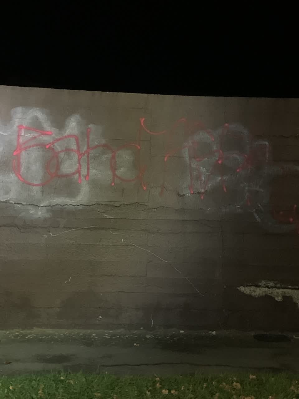 The photograph attached to this graffiti report