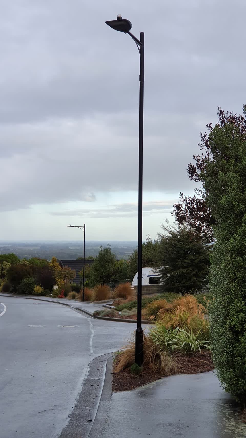 The photograph attached to this street light outage report