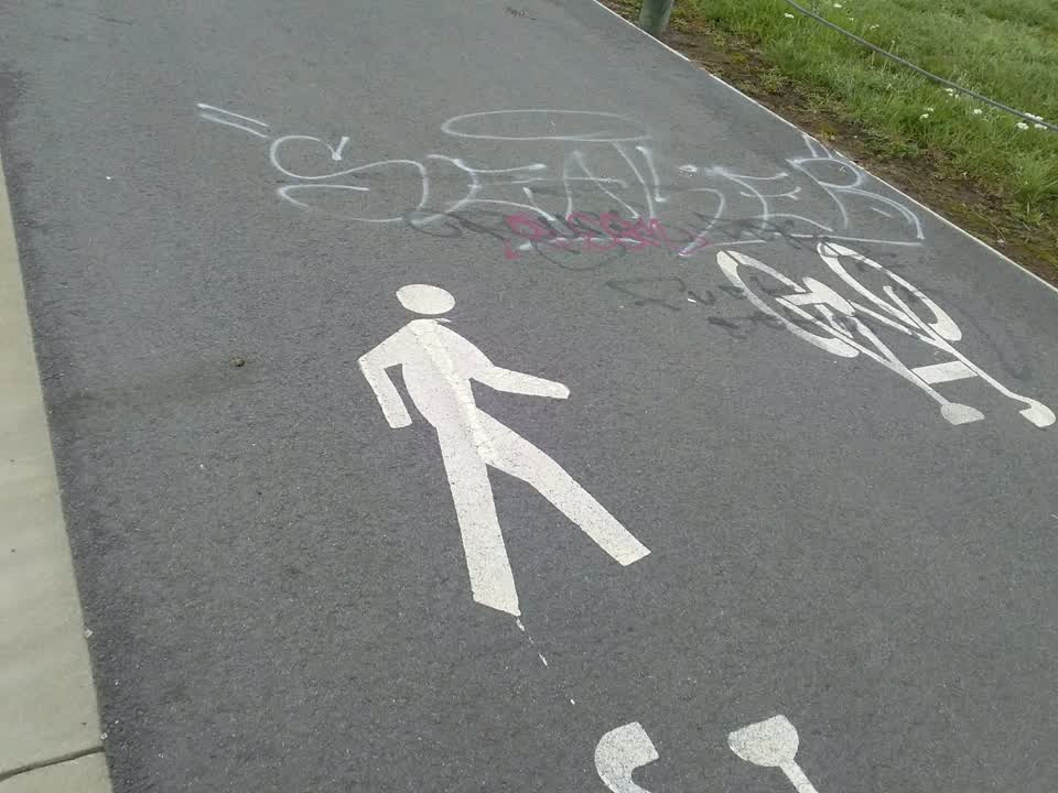 The photograph attached to this graffiti report