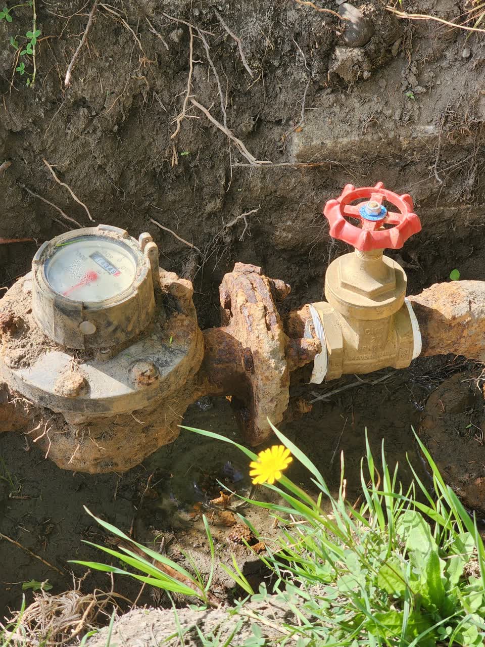 The photograph attached to this water leak report