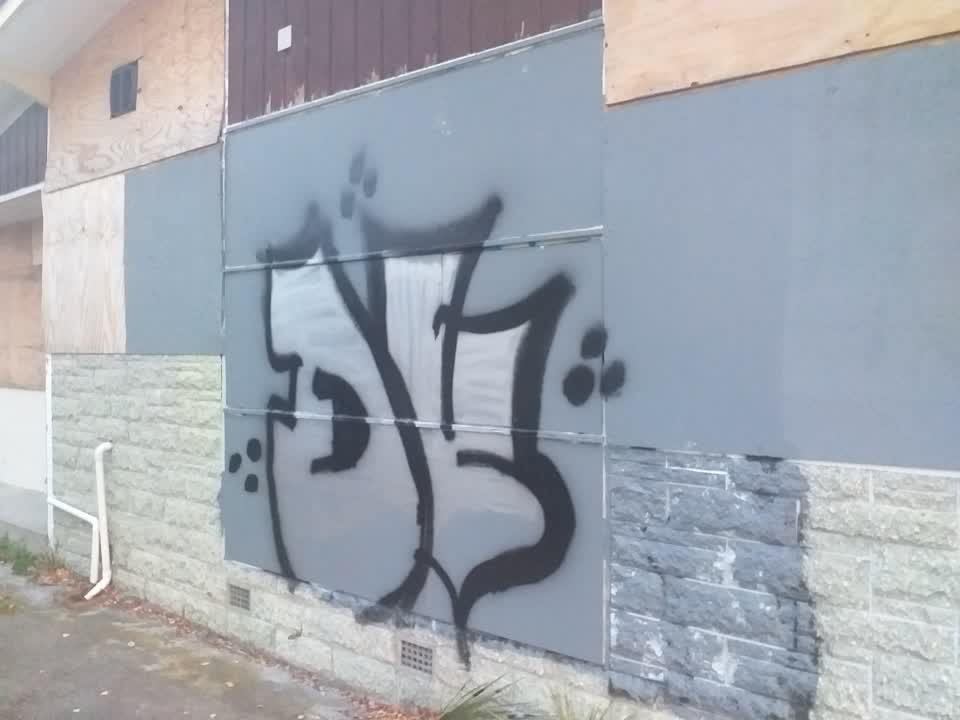 The photograph attached to this graffiti report
