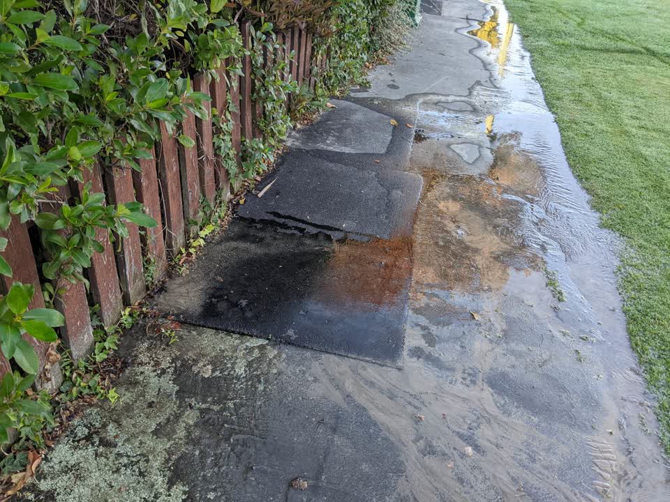 The photograph attached to this water leak report