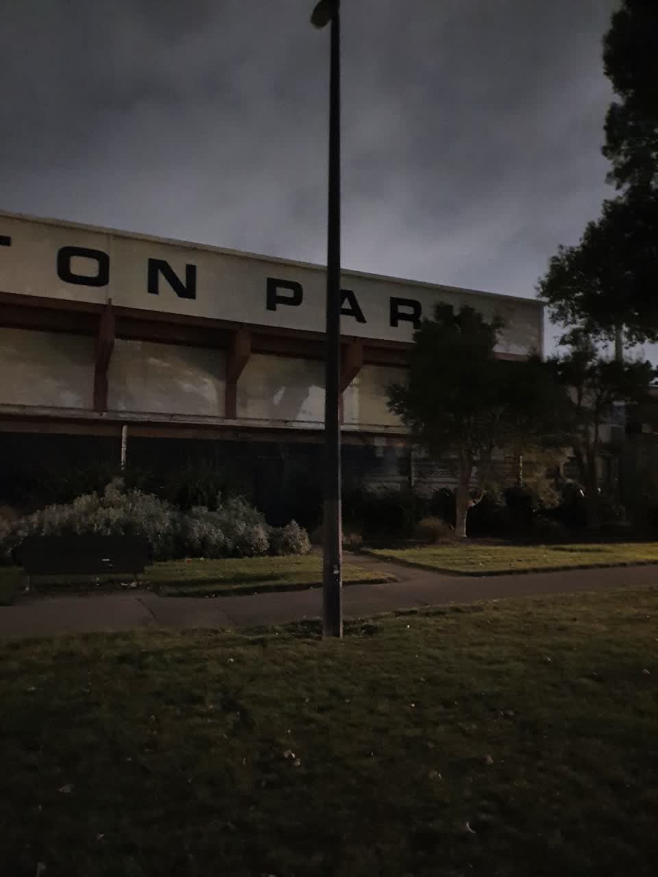 The photograph attached to this street light outage report